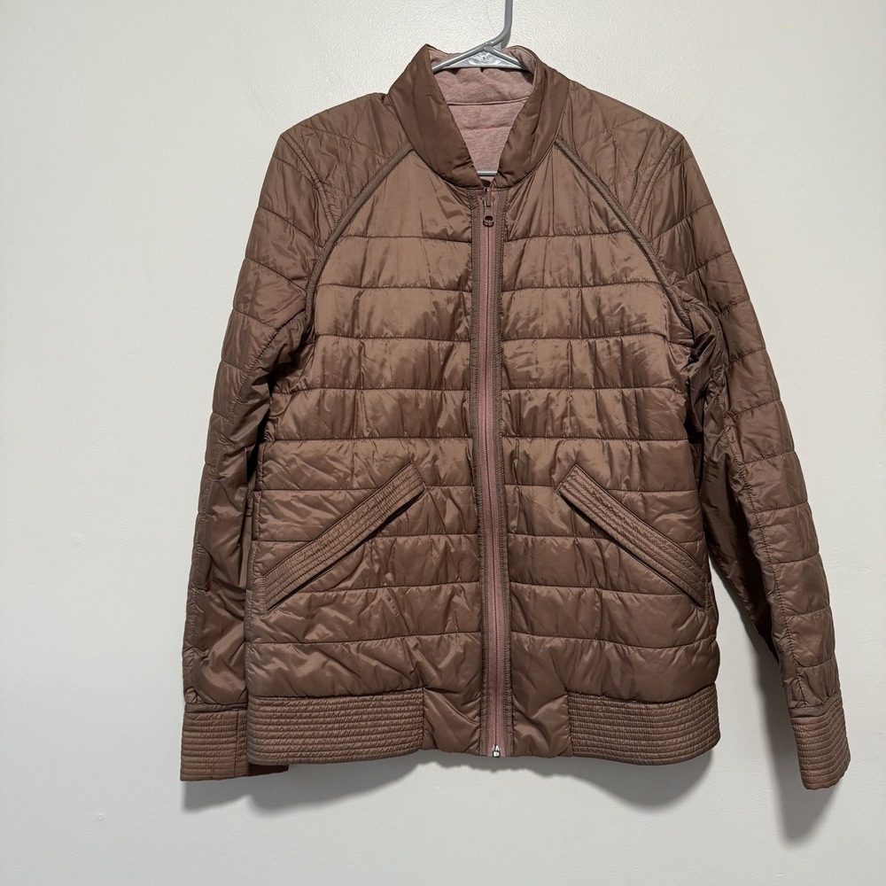 Lululemon The Bomb Bomber Reversible Jacket Bark Berry / Heathered Bark Berry 8 - Picture 4 of 16